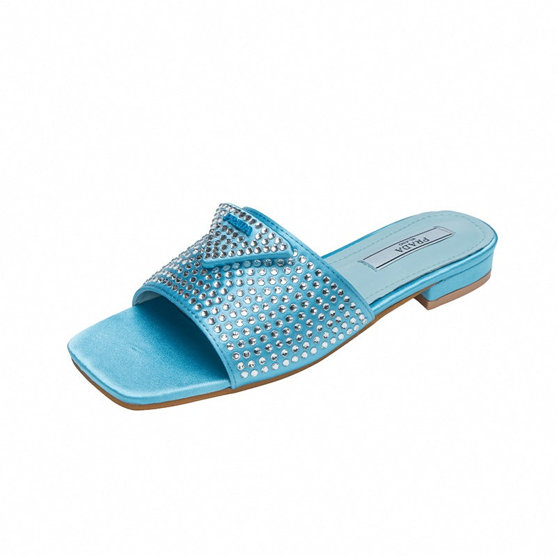 Prada Crystal-Embellished Slides