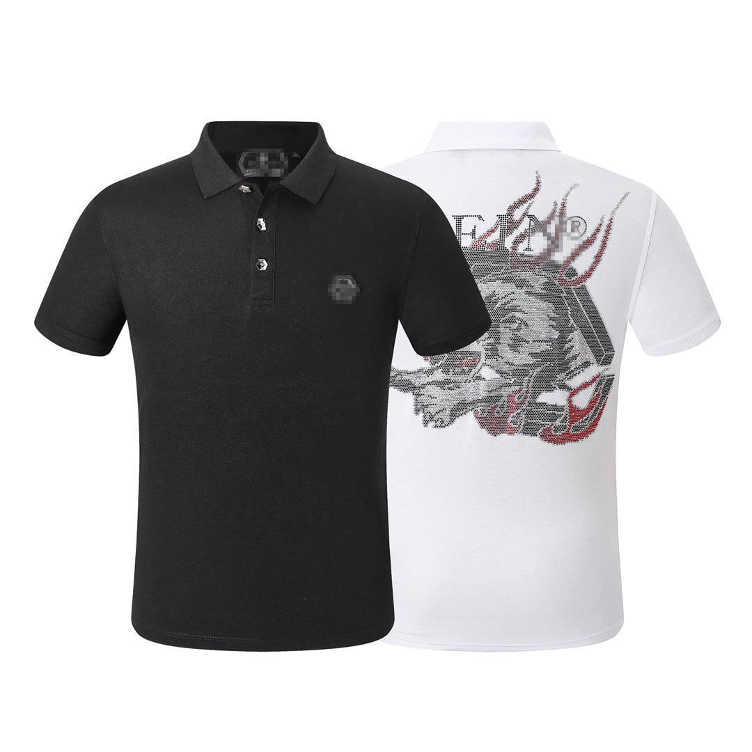 New- Hot stamp Skull POLO shirt