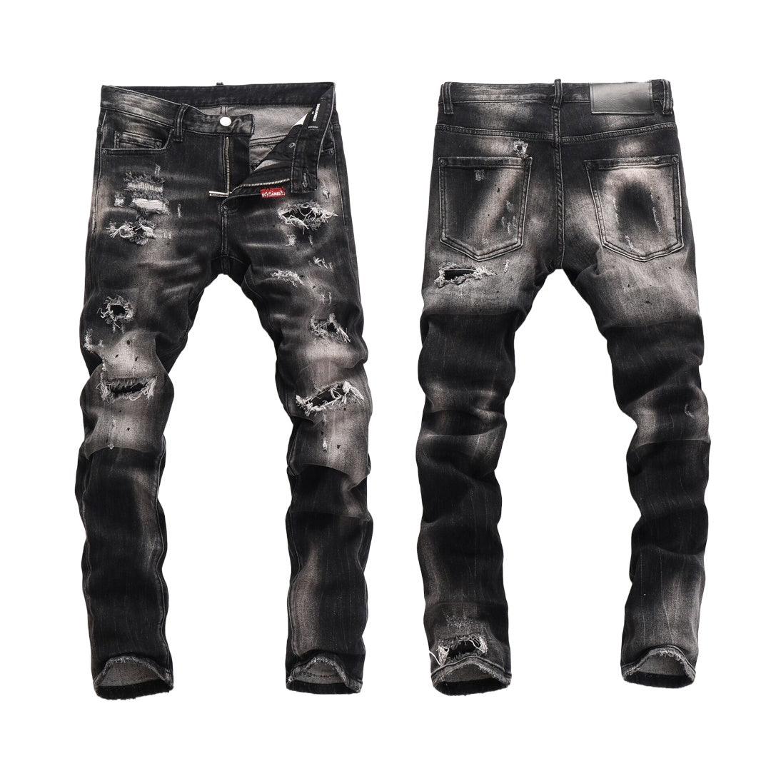 New-DSQ2 Elastic washable holes Jeans