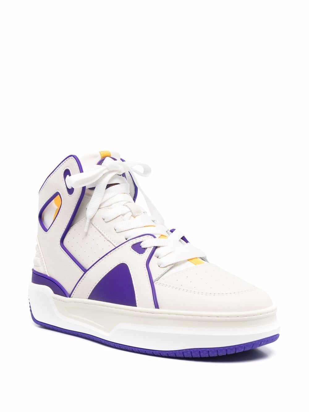 JUST DON Basketball JD1 High-top Sneakers White/Purple/Yellow