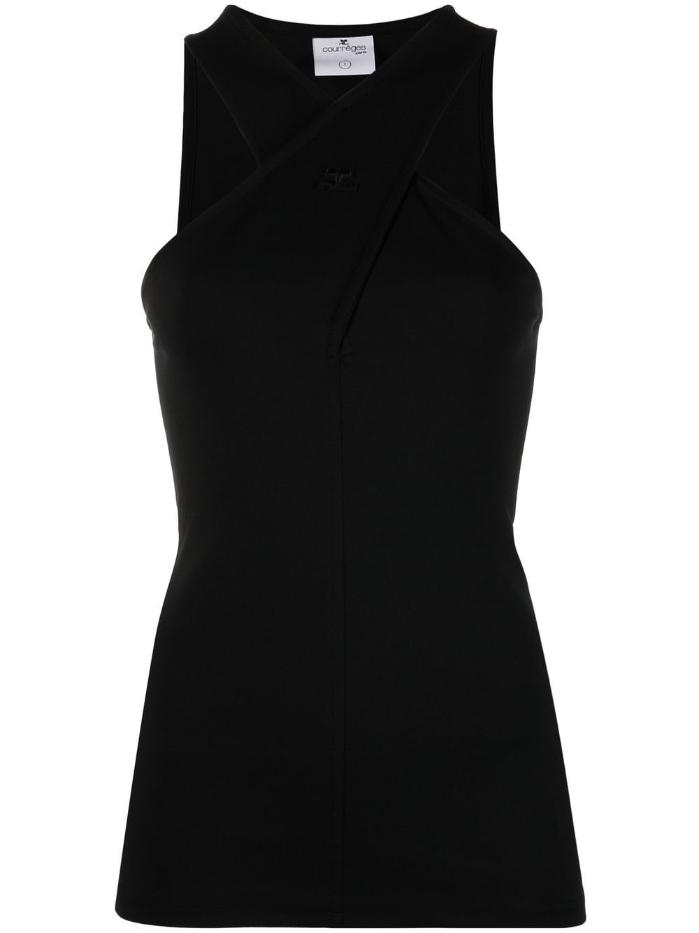 COURRÈGES WOMEN crossover-strap logo top