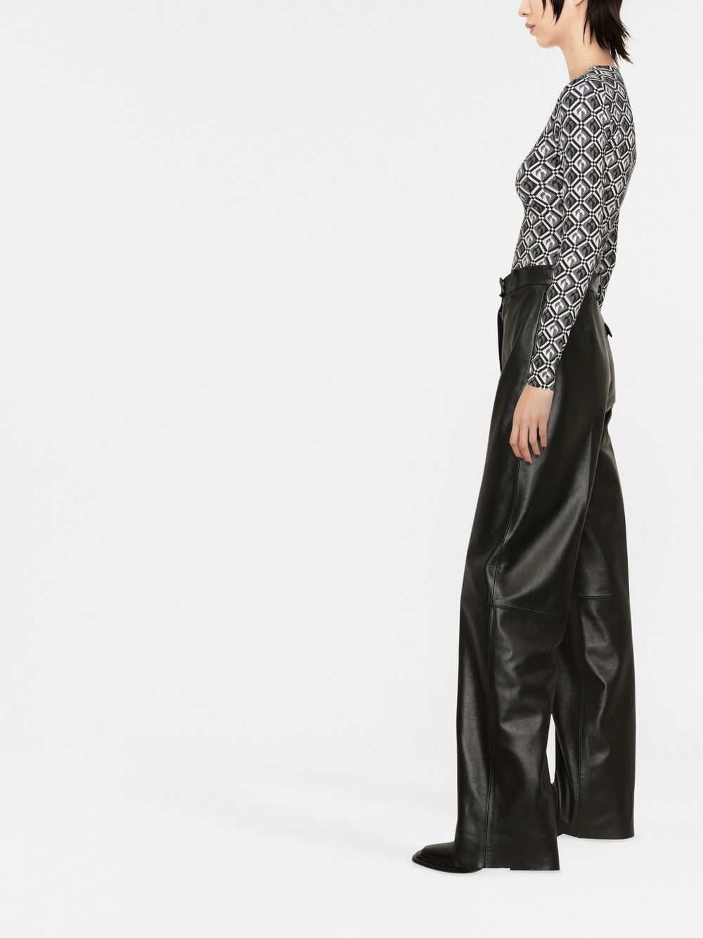 MARINE SERRE WOMEN Moon Diamant Print Top Black