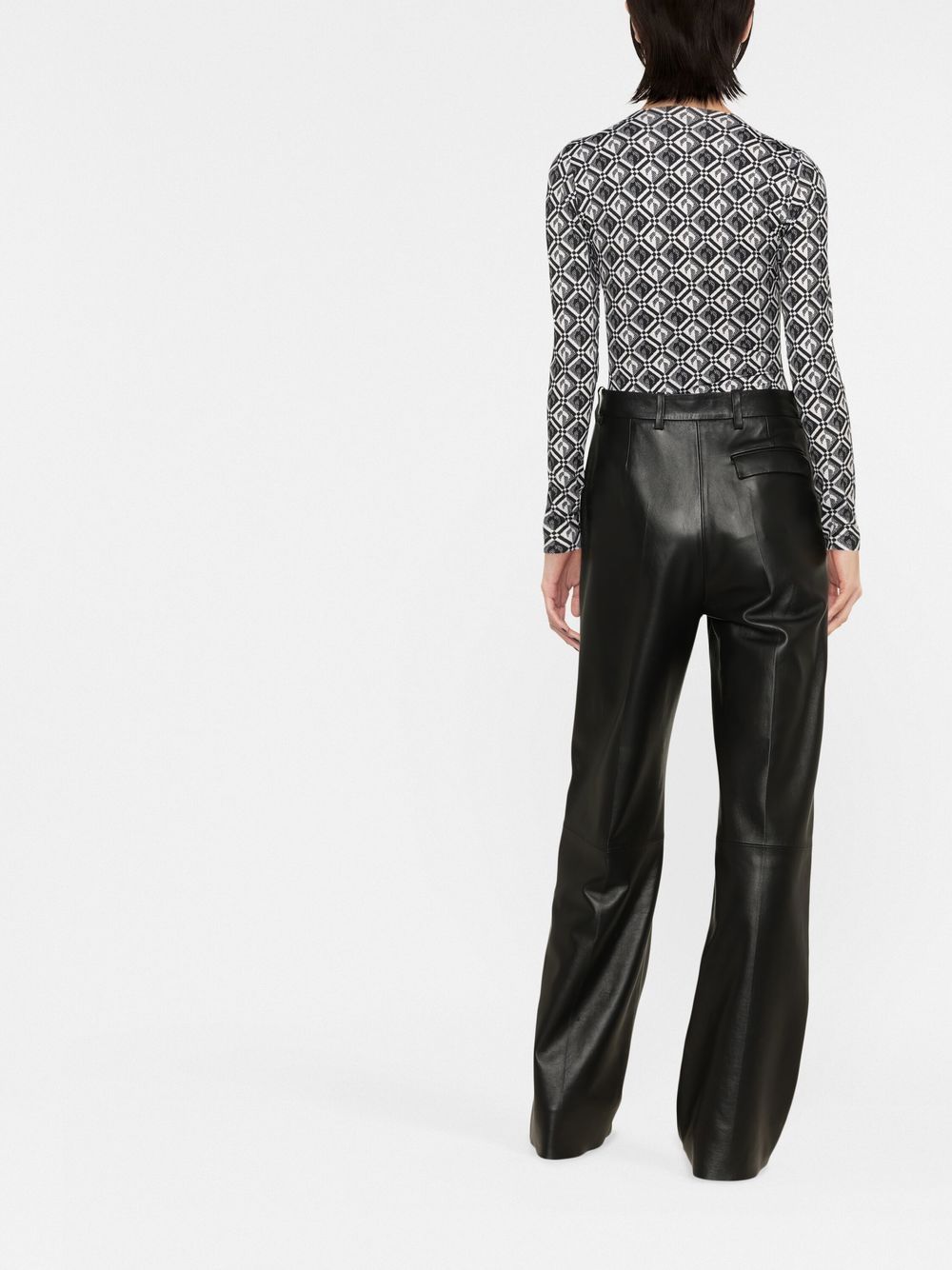 MARINE SERRE WOMEN Moon Diamant Print Top Black