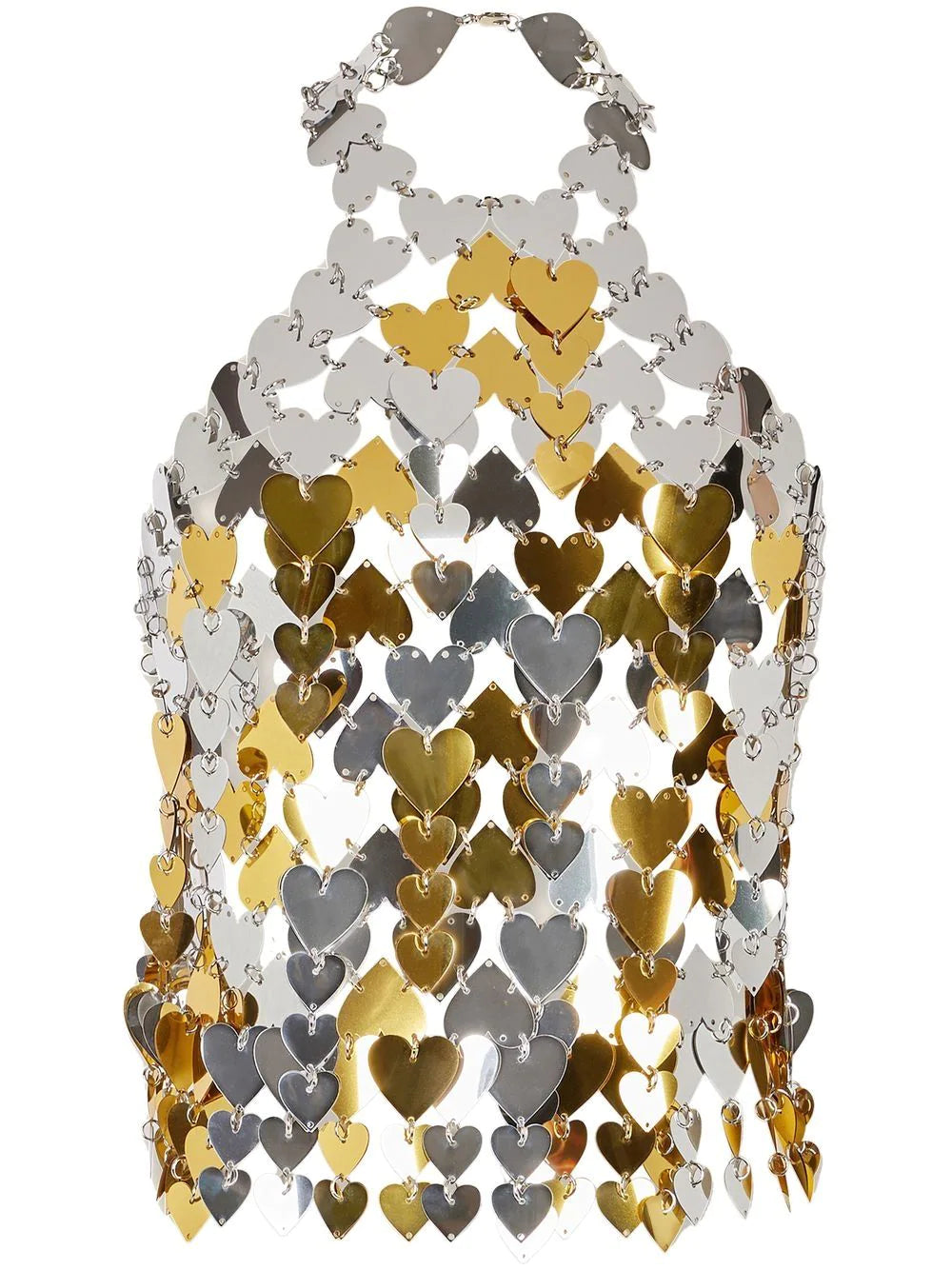 PACO RABANNE WOMEN Heart Chainmail Top Silver/Gold