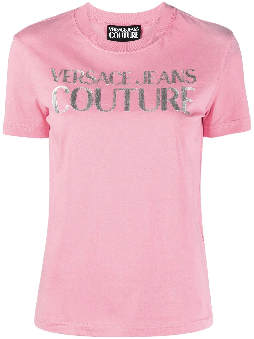 VERSACE WOMEN Foil Logo T-Shirt Pink