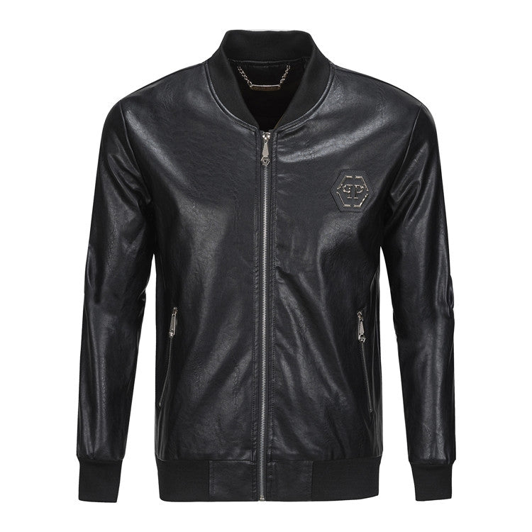 New- Printed Genuine leather Jacket