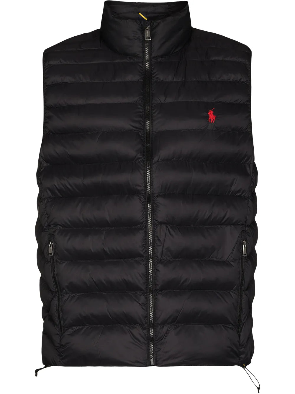 RALPH LAUREN Logo Patch Embroidered Terra Padded Zipped Gilet Black