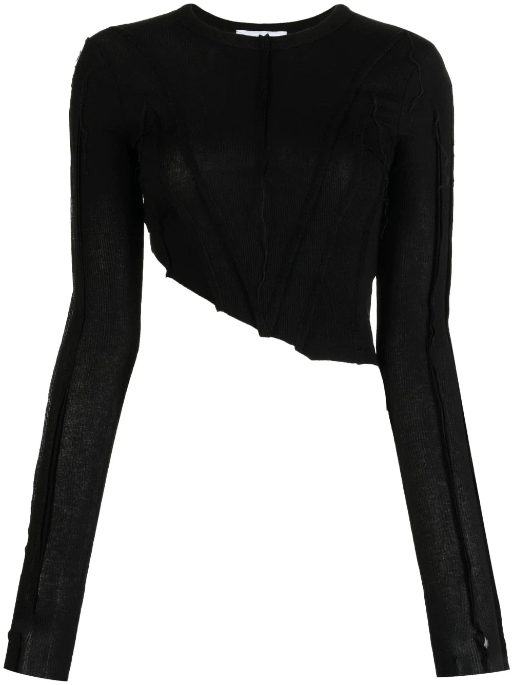 SAMI MIRO VINTAGE Asymmetric Long Sleeve T-Shirt Black