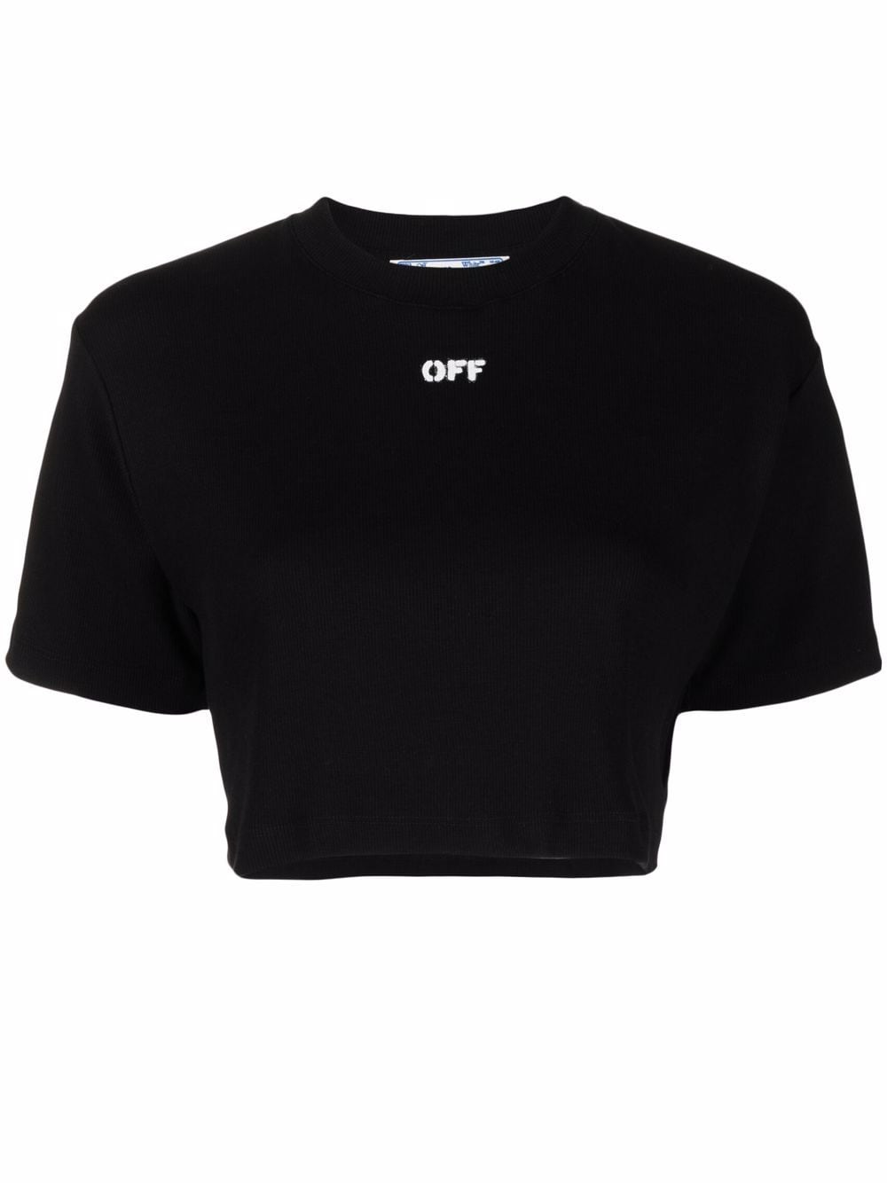 OFF-WHITE WOMEN Off Stamp Cropped T-Shirt Black