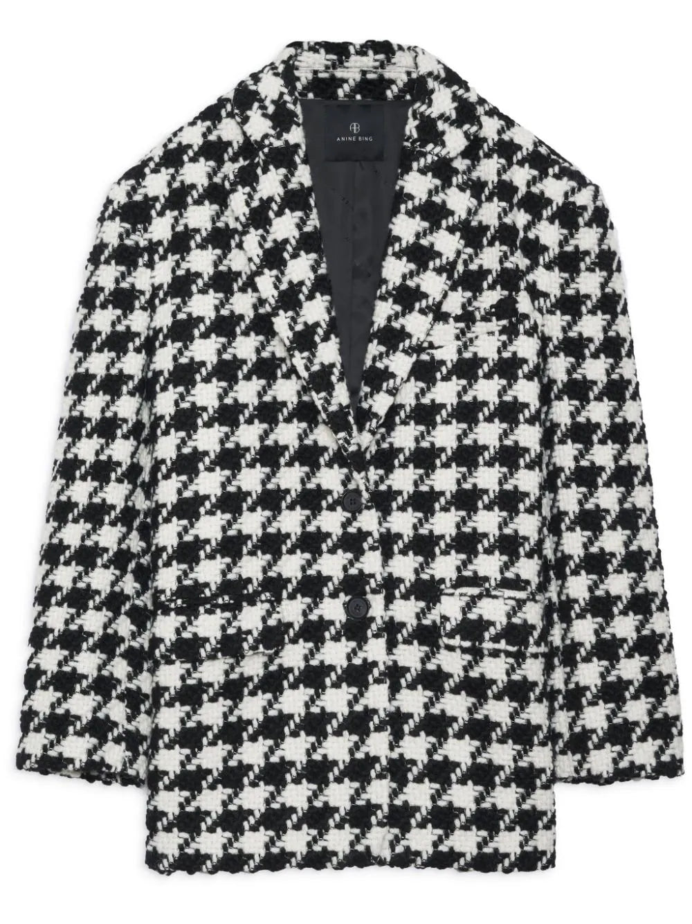 ANINE BING WOMEN Quinn Houndstooth Blazer Black/White