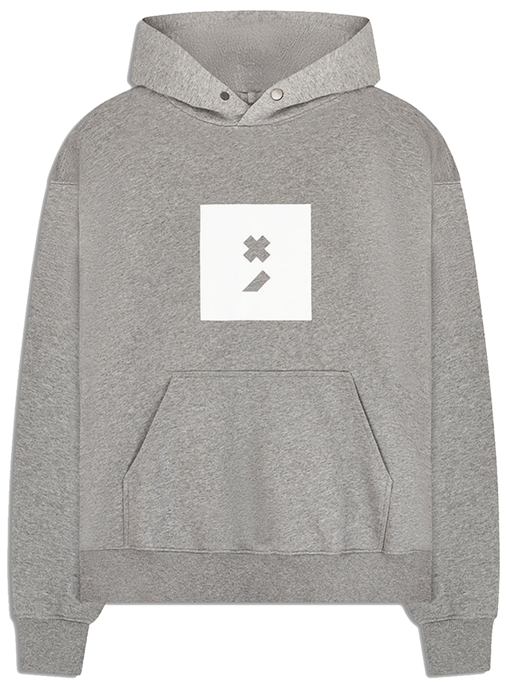 WHITE NOISE Icon Box Cotton Hoodie Grey