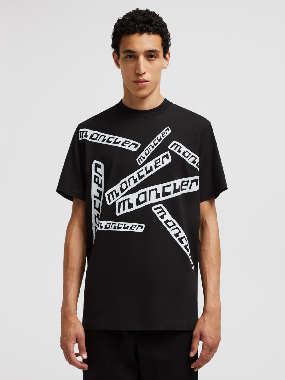 MONCLER Graphic Logo Motif Print T-Shirt Black