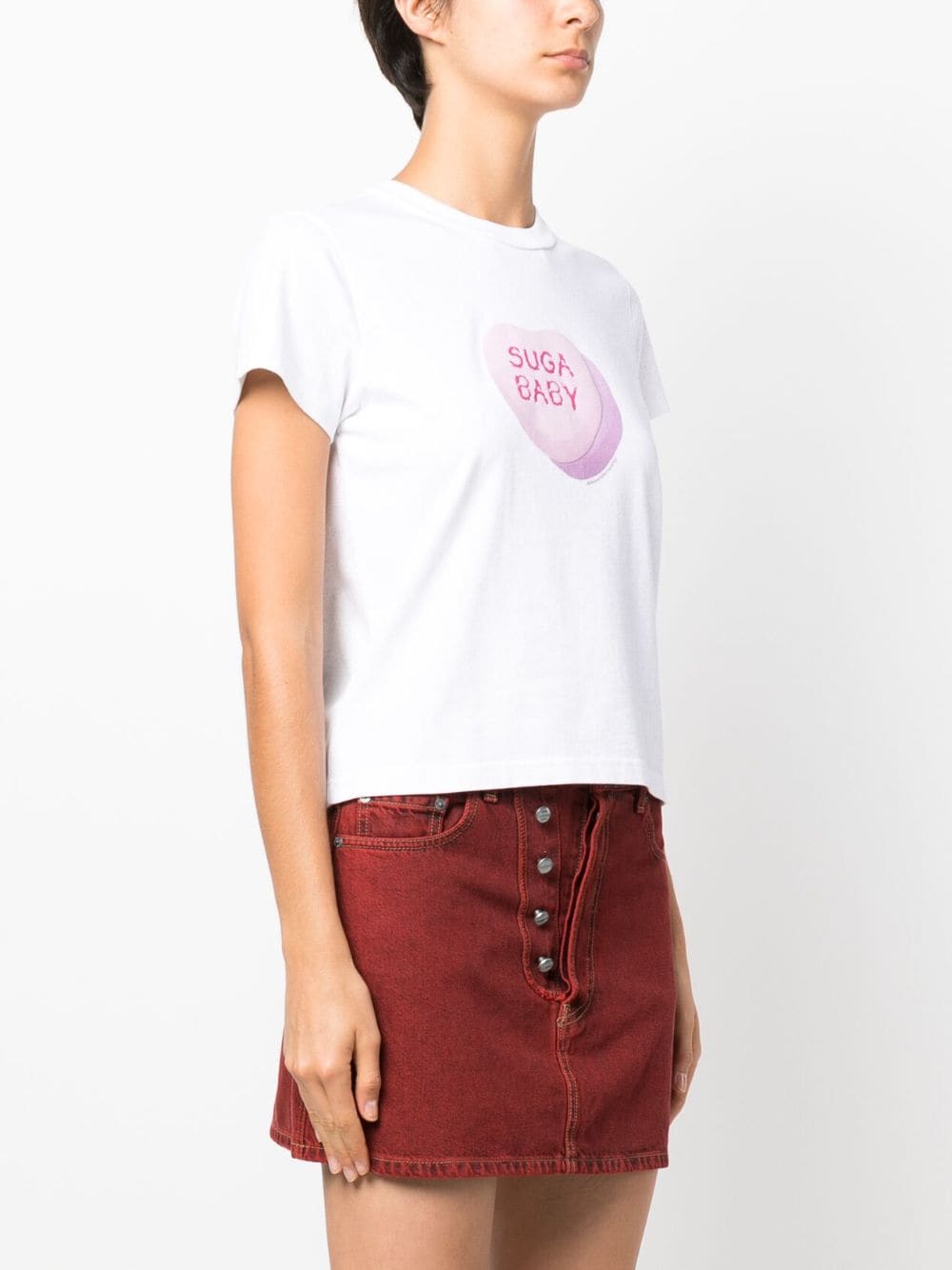 ALEXANDER WANG WOMEN Suga Baby Shrunken T-shirt White