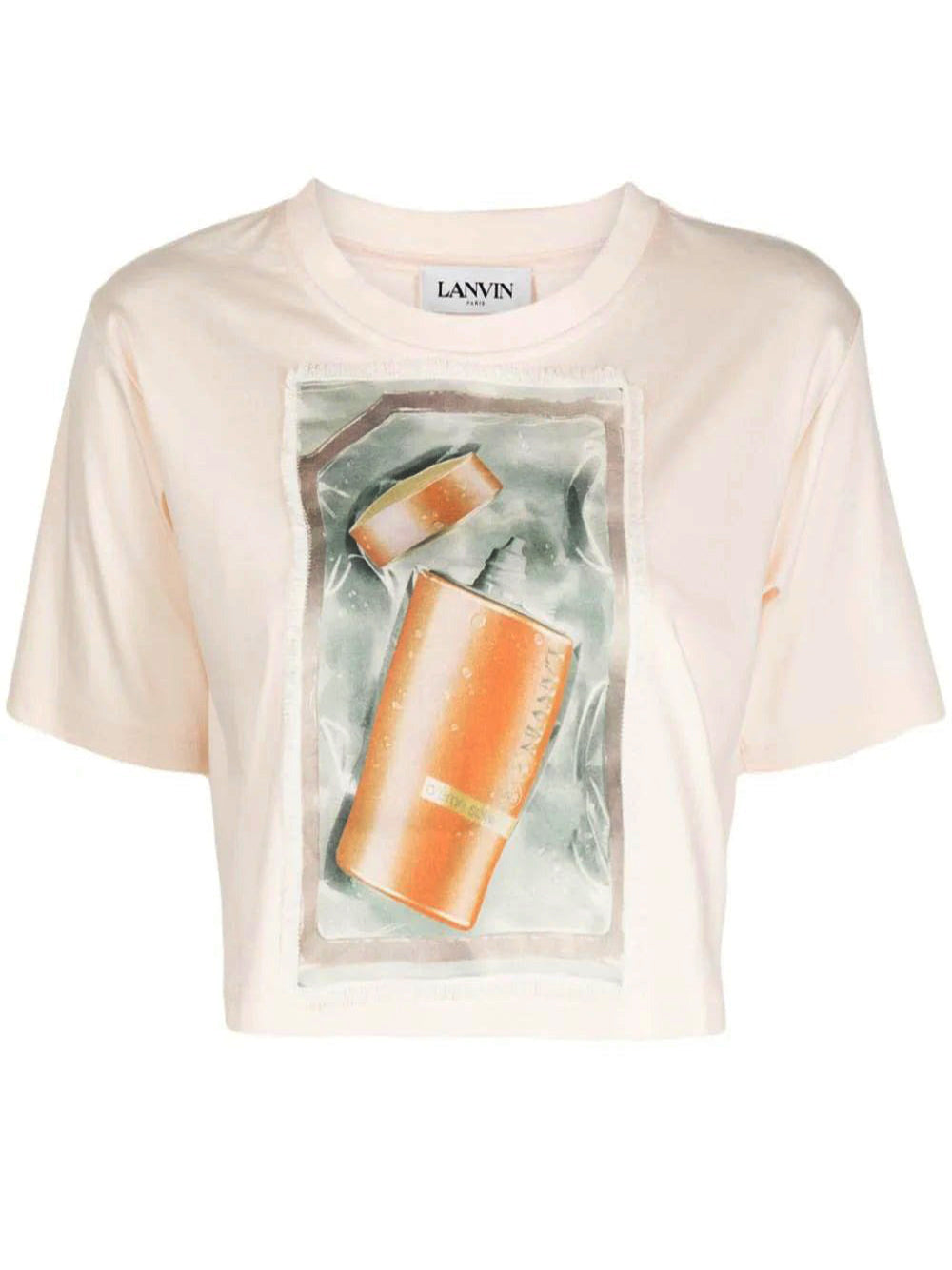 LANVIN WOMEN Scratch & Sniff Cropped T-shirt Pale Pink