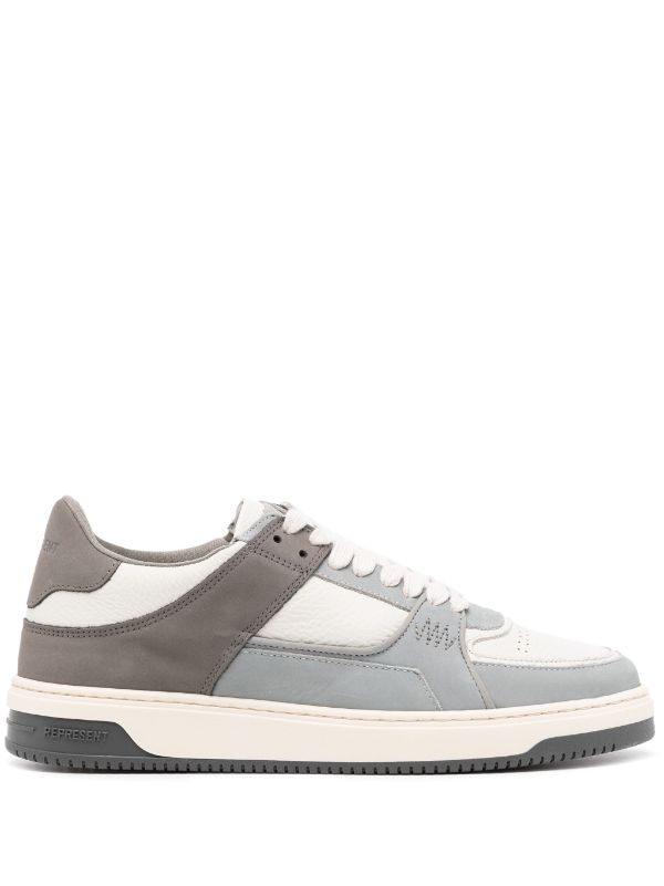 REPRESENT Apex Panelled Sneakers Triple Grey Charcoal Vintage White