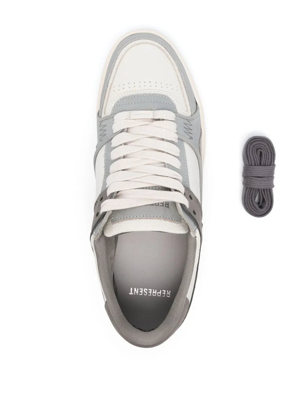 REPRESENT Apex Panelled Sneakers Triple Grey Charcoal Vintage White