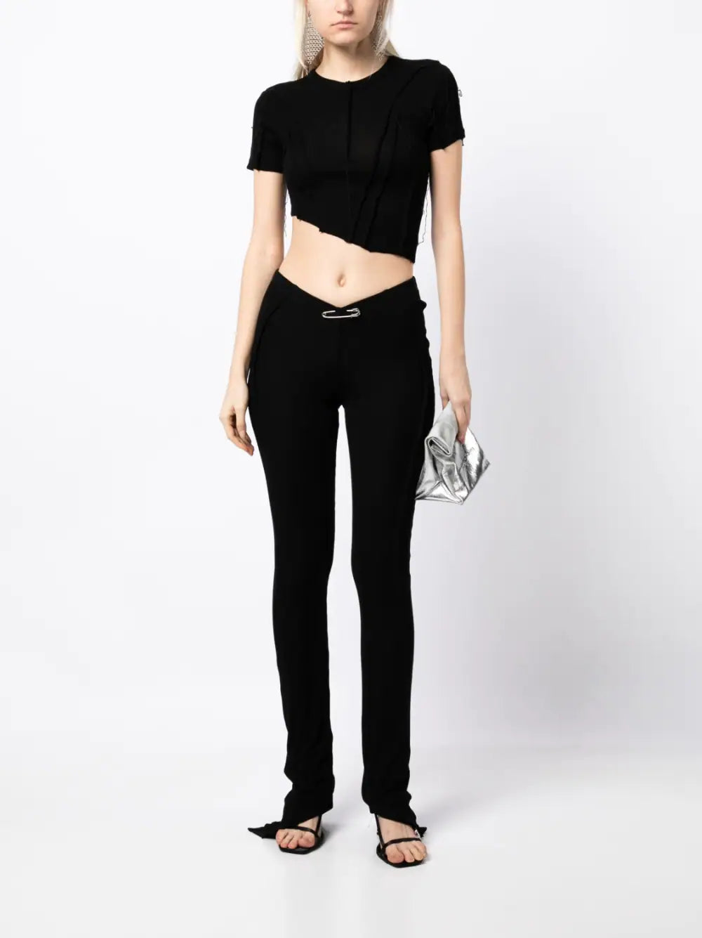 SAMI MIRO VINTAGE Asymmetric Short Sleeve T-Shirt Black