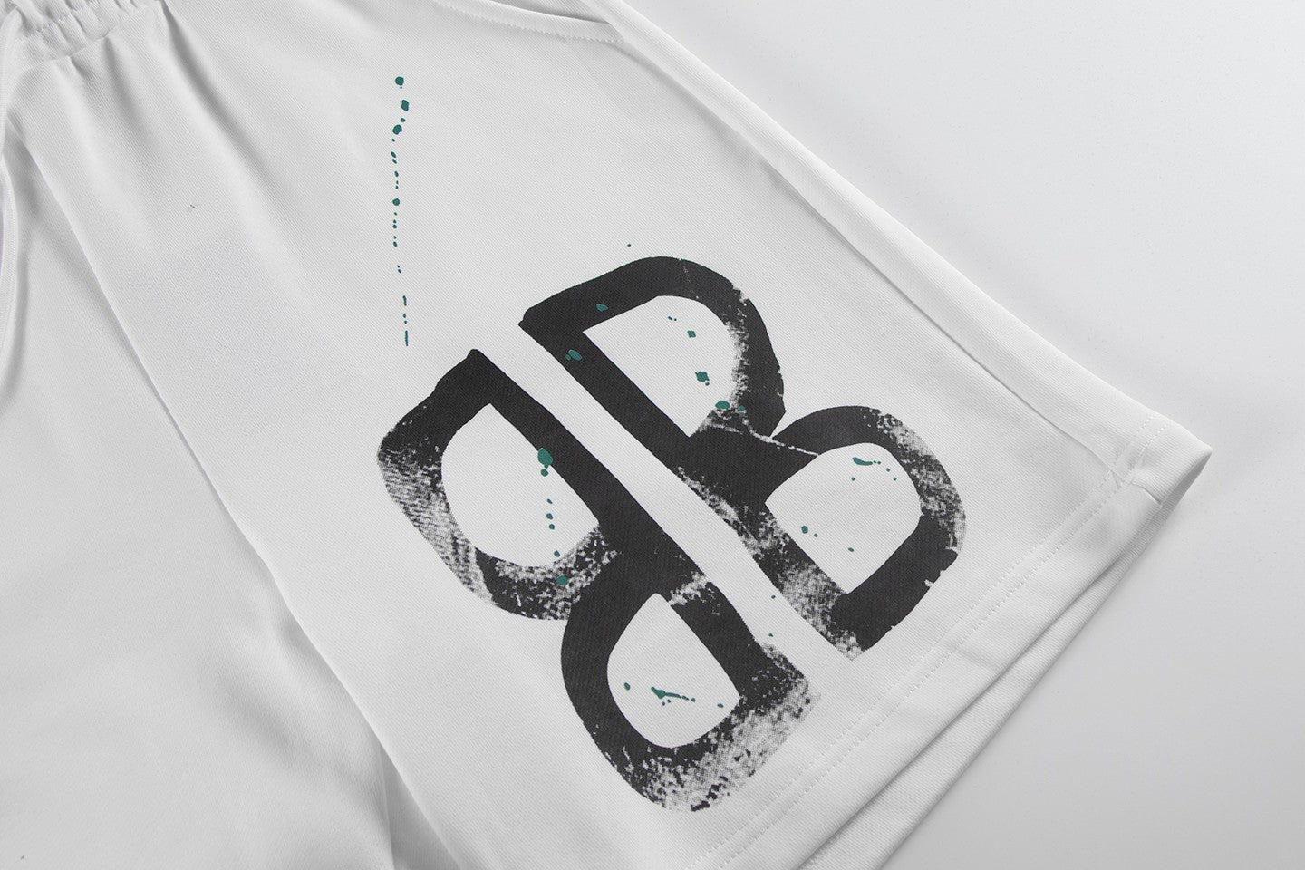 Balenciaga Graffiti Logo Cotton Shorts – White