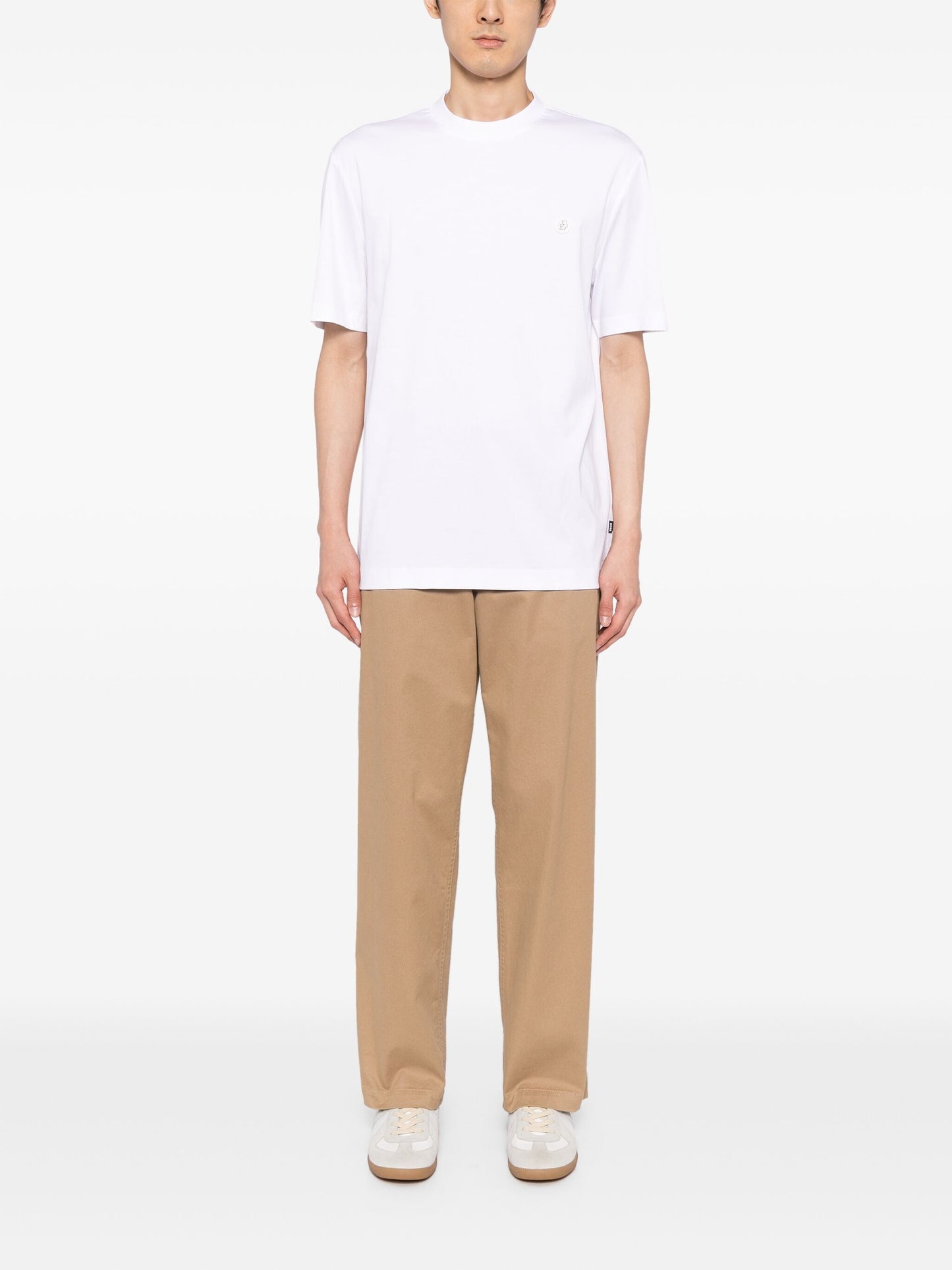 BOSS Logo Patch Cotton T-Shirt White