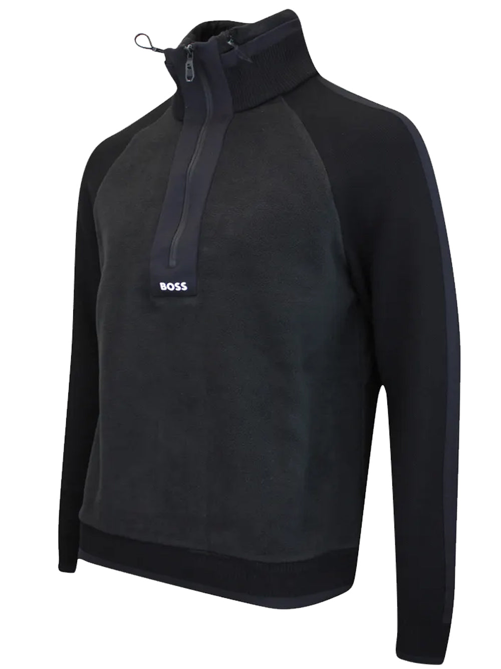 BOSS Zartic Logo Quarter Zip Jacket Black