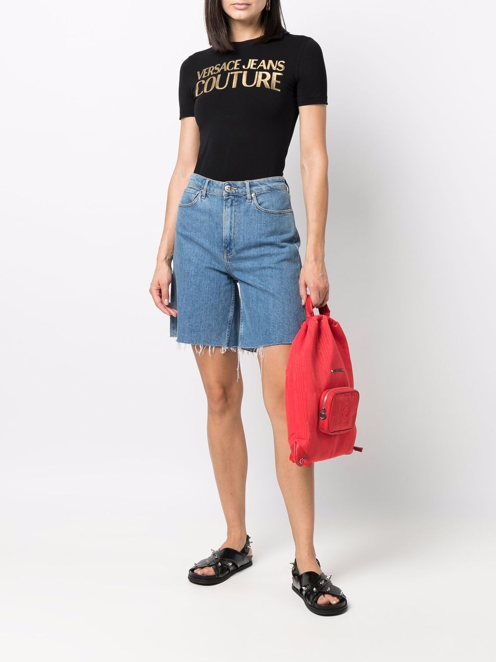VERSACE Logo Print T-Shirt Black