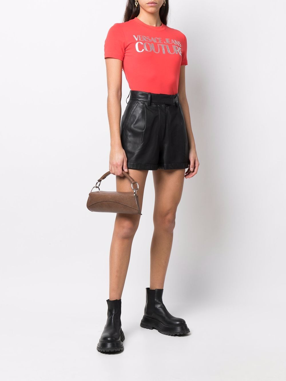 VERSACE Logo Print T-Shirt Red