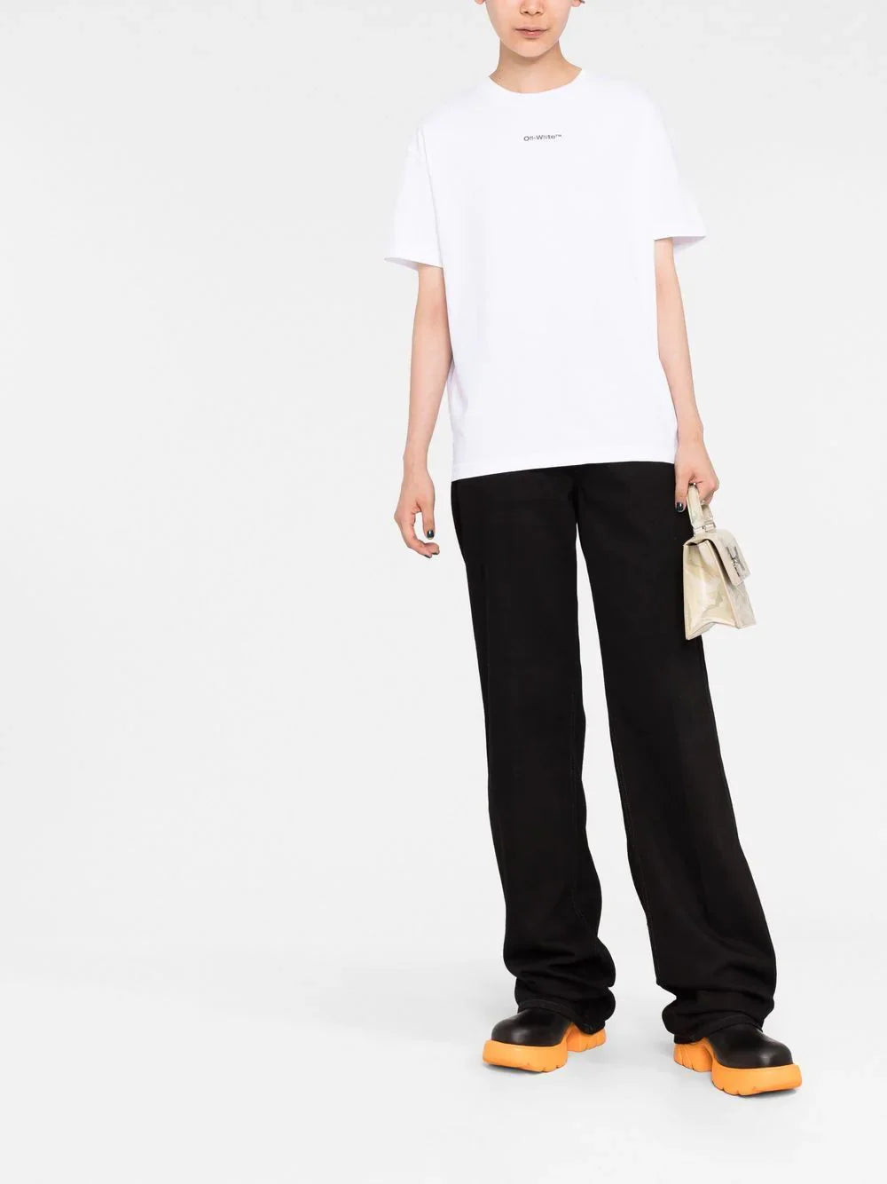 OFF-WHITE WOMEN Flock Chine Arrows Regular Tee White
