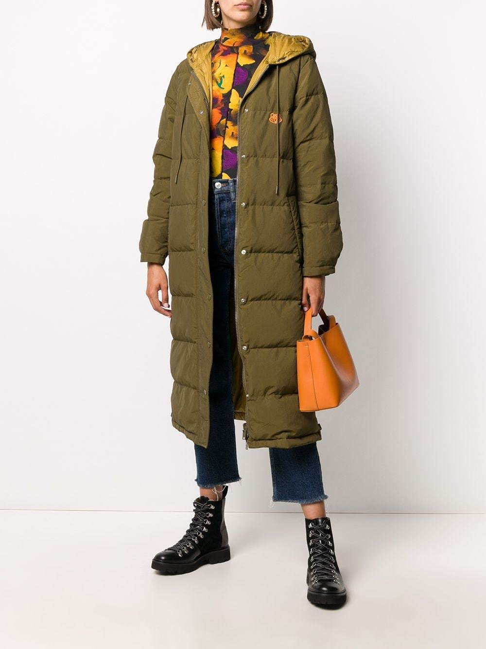 KENZO Women's Reversible Down Jacket Khaki