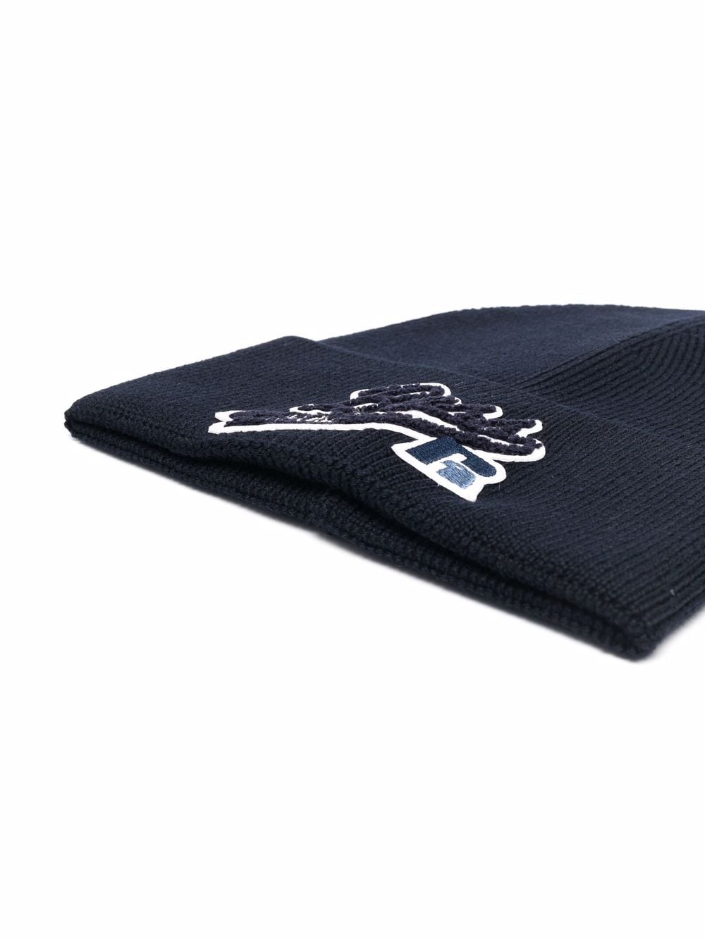 BOSS X RUSSELL ATHLETIC Patch-detail wool-blend beanie Navy