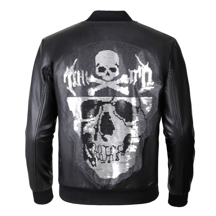 New- Printed Genuine leather Jacket