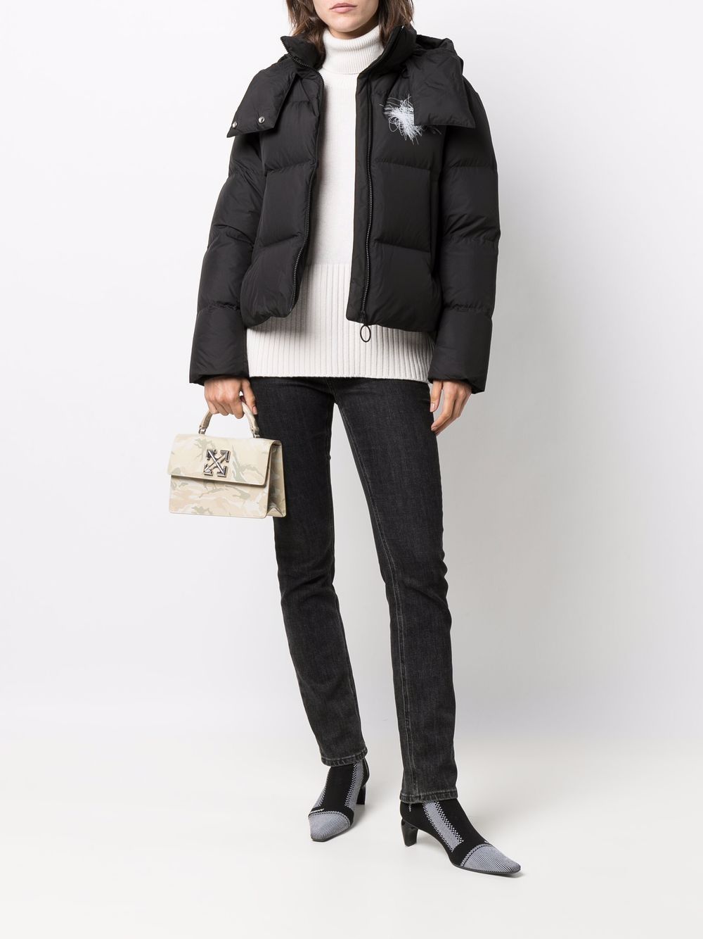 OFF-WHITE WOMEN Pen Arrows Puffer Jacket Black