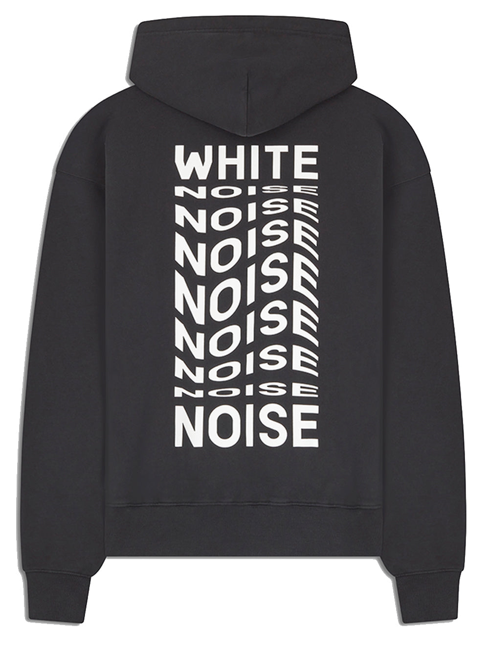 WHITE NOISE Branded Graphic Cotton Hoodie Black
