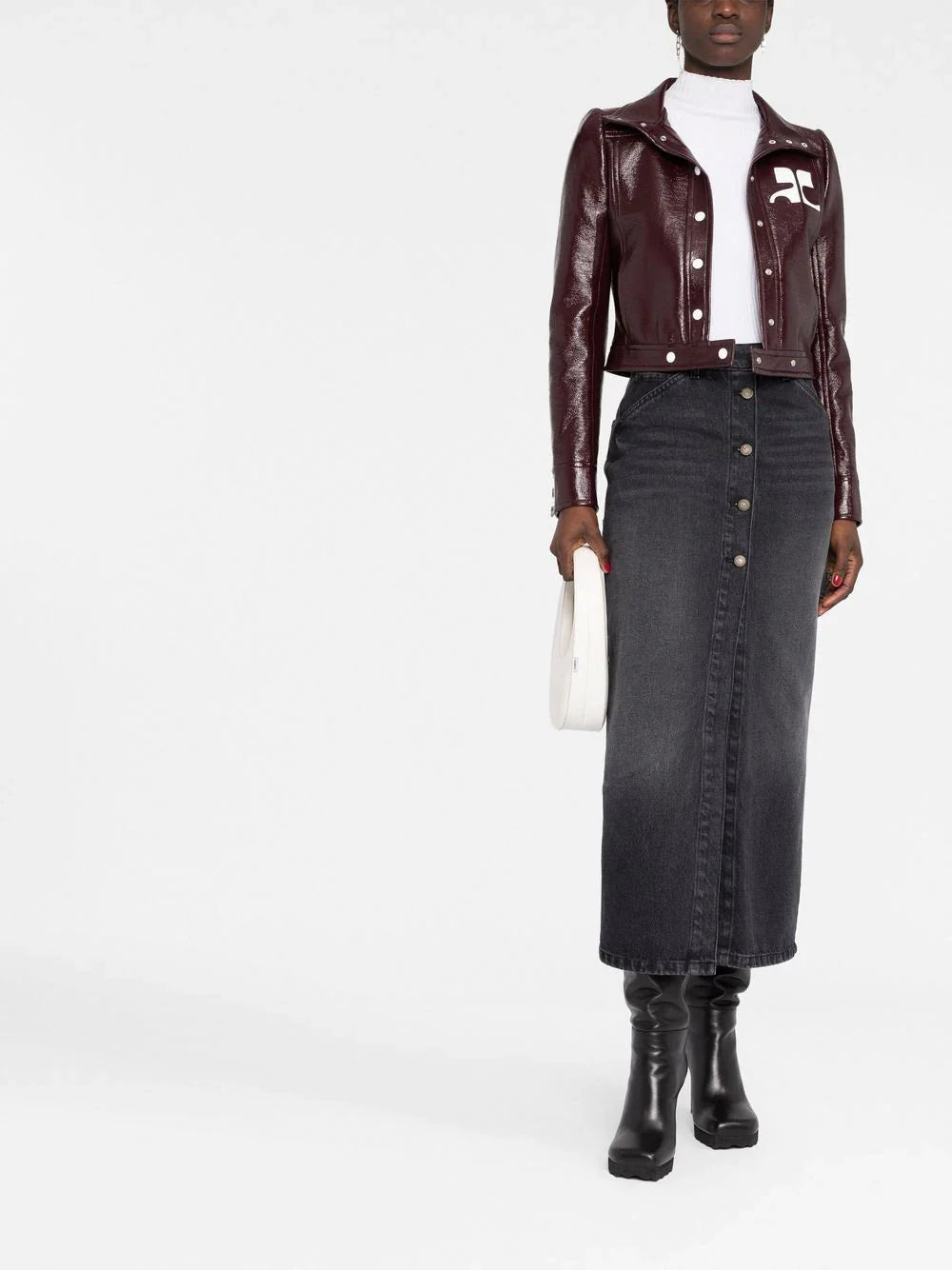 COURRÉGES WOMEN Vinyl Reedition Jacket Burgundy