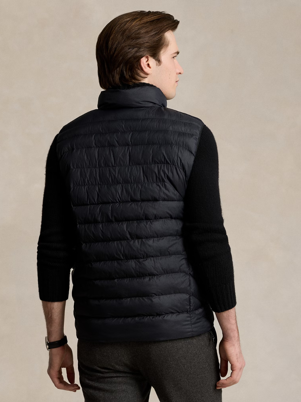 RALPH LAUREN Logo Patch Embroidered Terra Padded Zipped Gilet Black