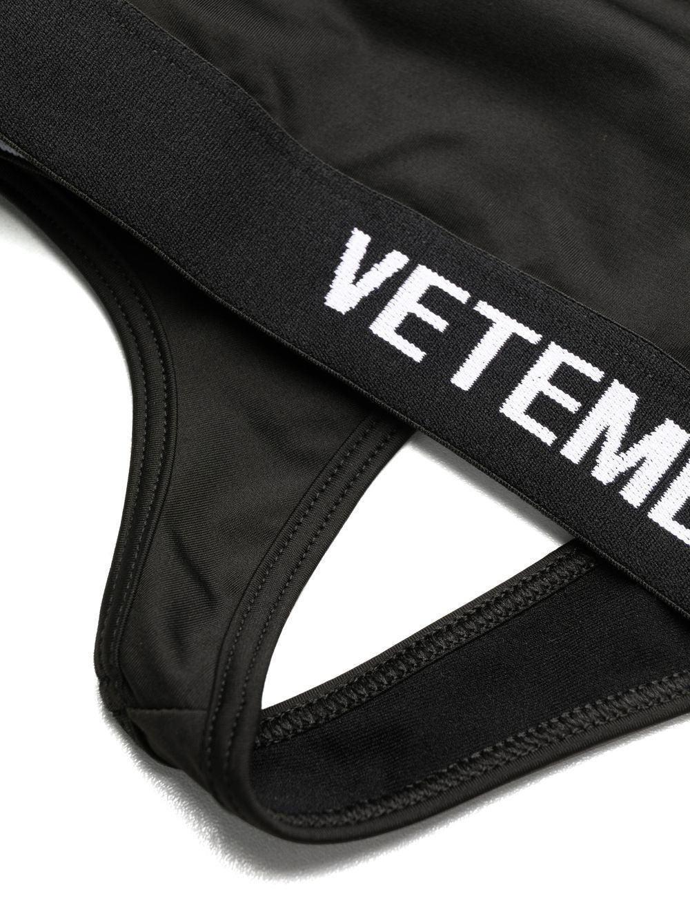 VETEMENTS WOMEN Logo Sports Bra Black
