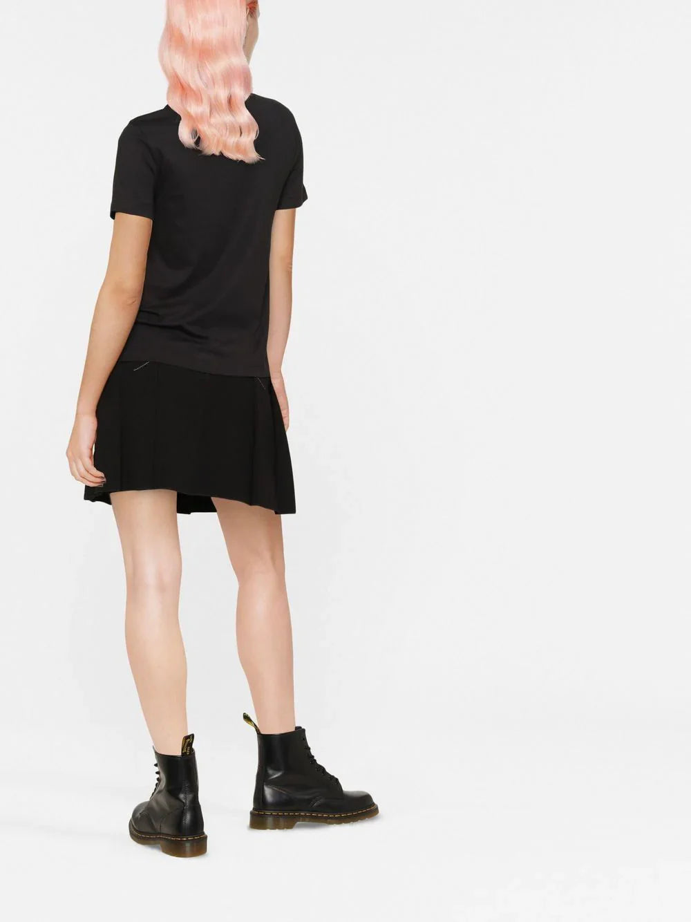 VERSACE WOMEN Baroque Crystal Logo T-Shirt Black