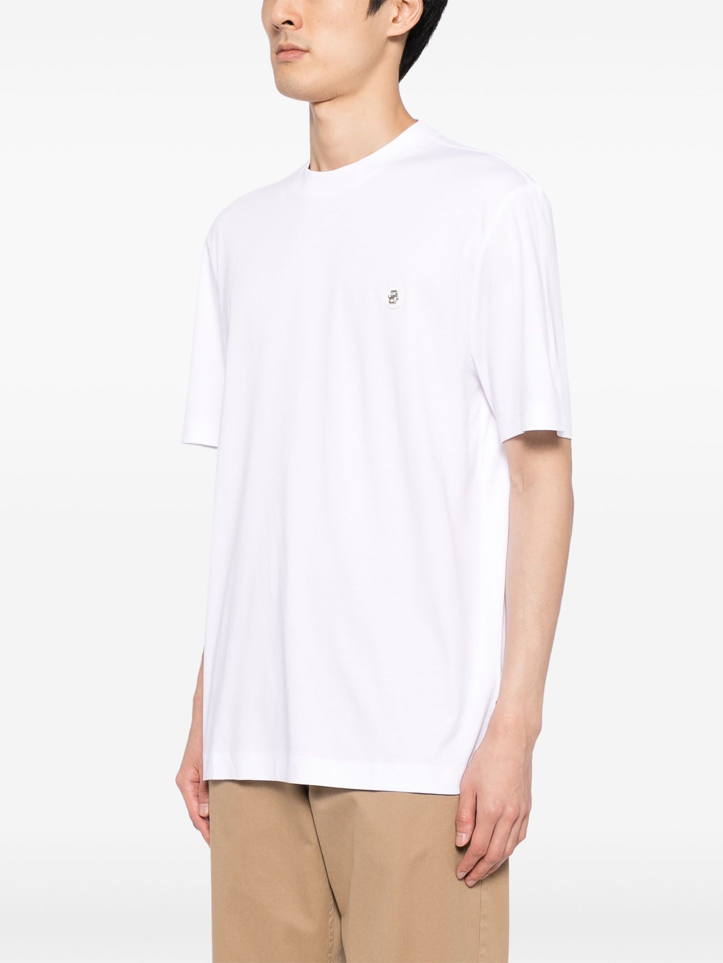 BOSS Logo Patch Cotton T-Shirt White