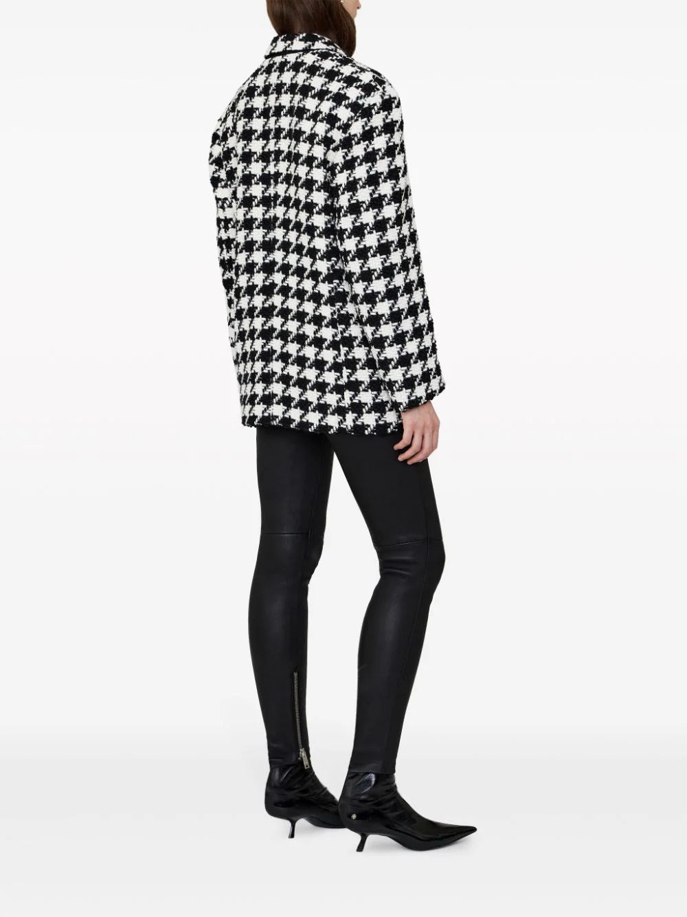 ANINE BING WOMEN Quinn Houndstooth Blazer Black/White