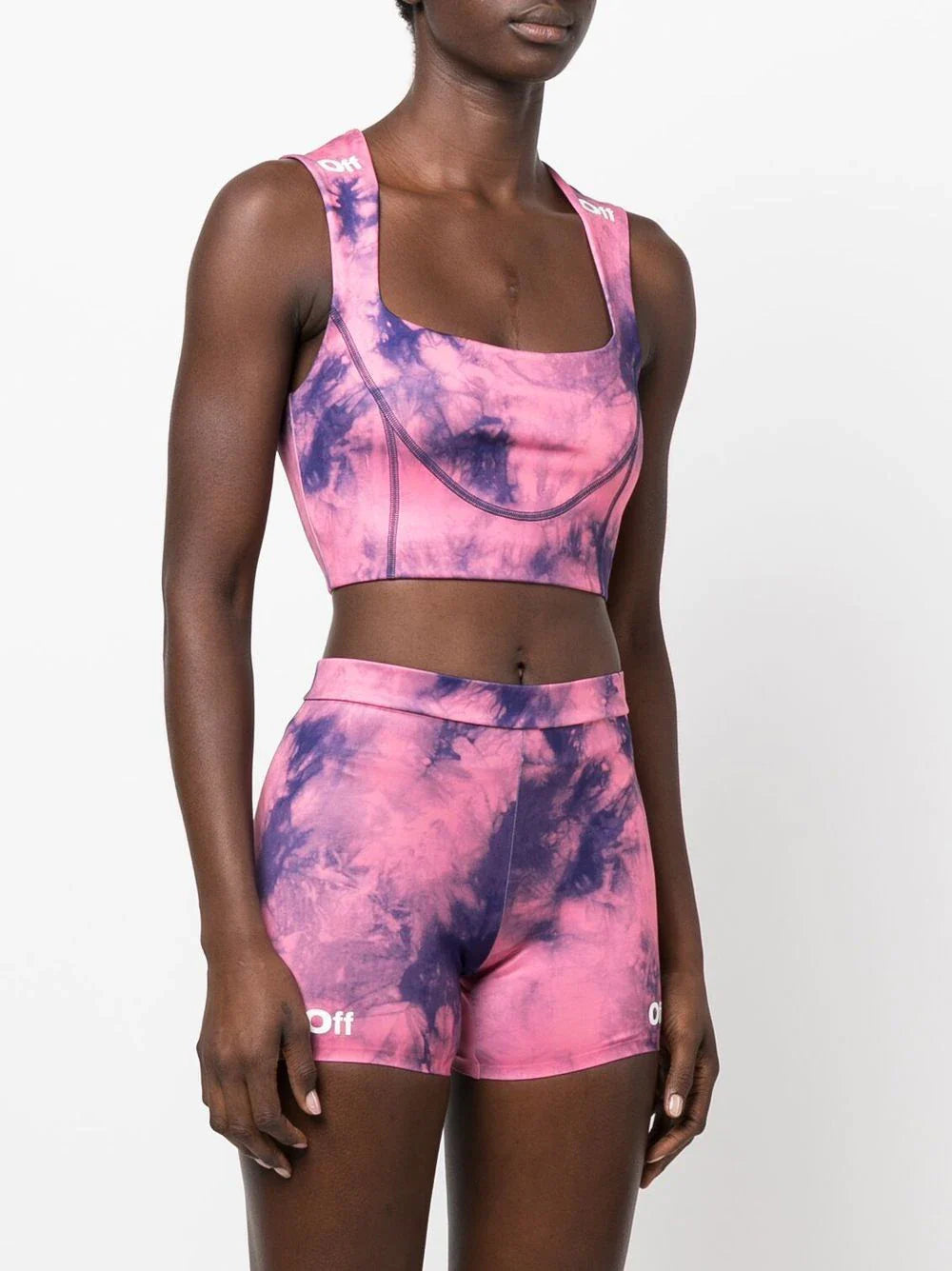 OFF-WHITE WOMEN Tie Dye Sports Bra Pink/Blue