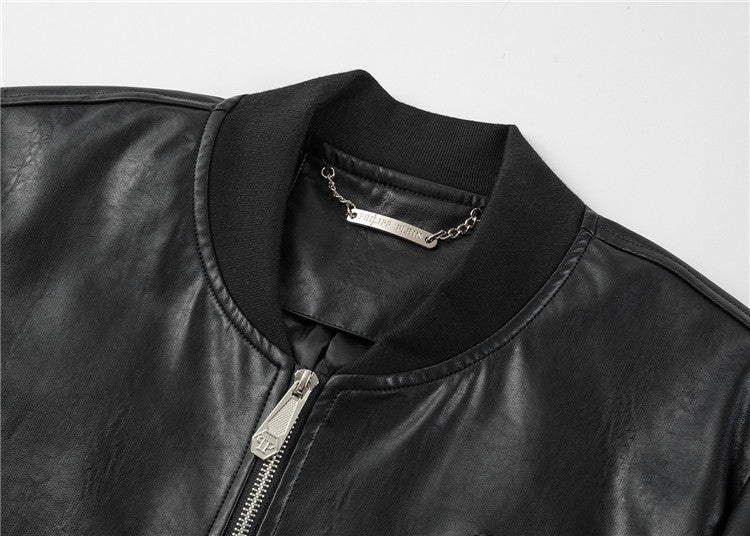 New- Printed Genuine leather Jacket