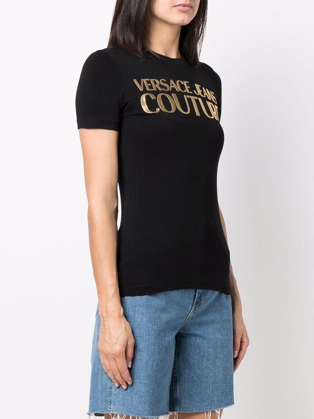 VERSACE Logo Print T-Shirt Black