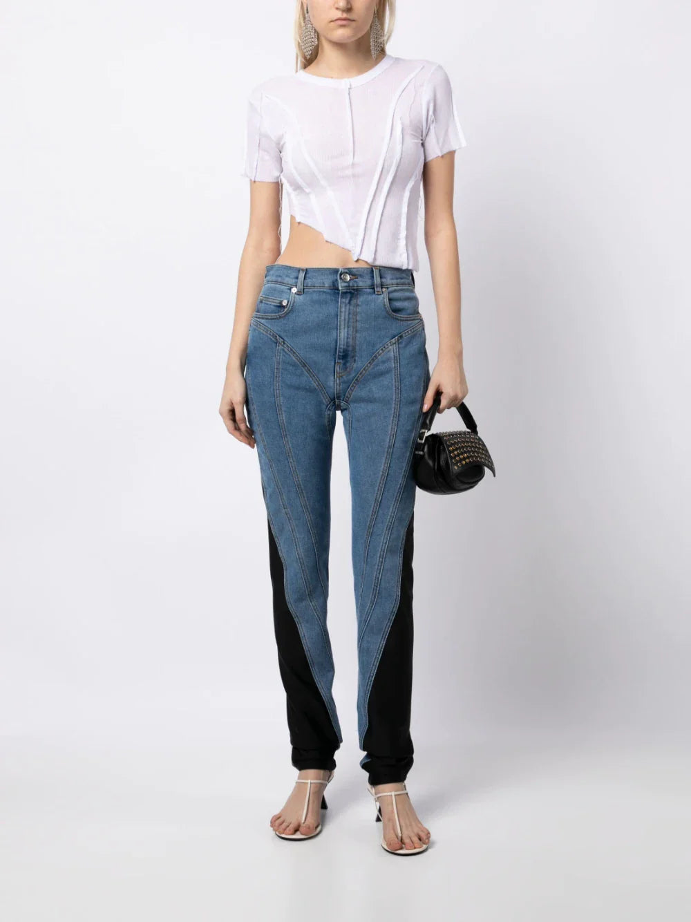 SAMI MIRO VINTAGE Asymmetric Short Sleeve T-Shirt White