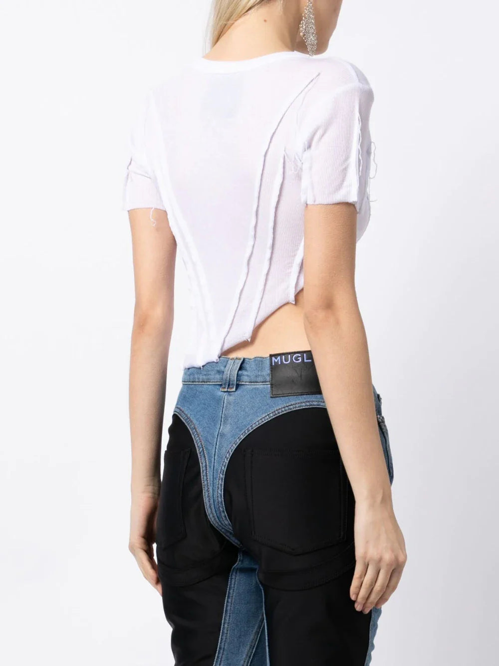 SAMI MIRO VINTAGE Asymmetric Short Sleeve T-Shirt White