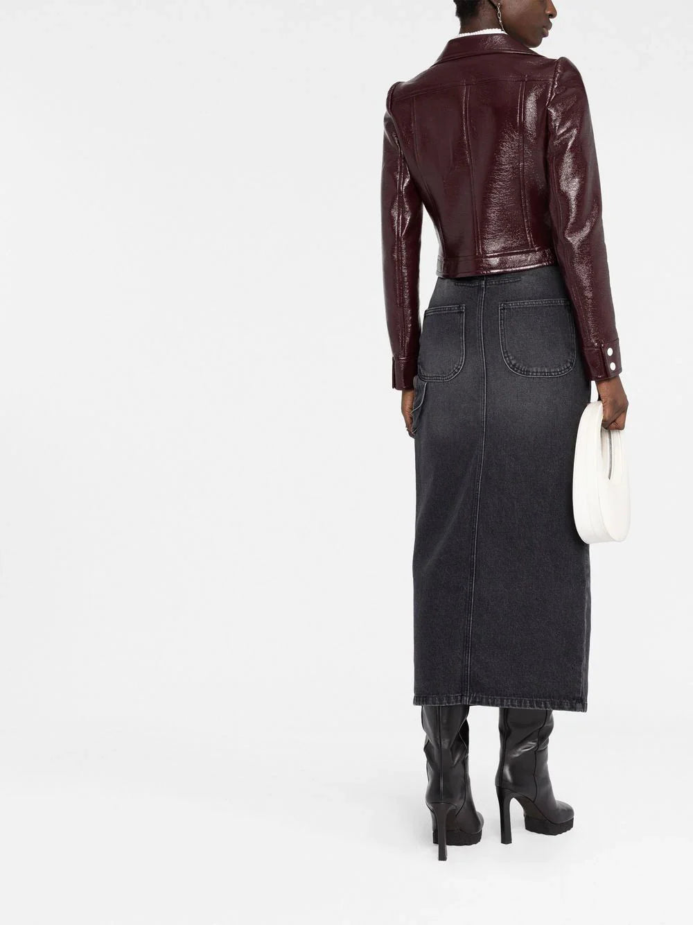 COURRÉGES WOMEN Vinyl Reedition Jacket Burgundy