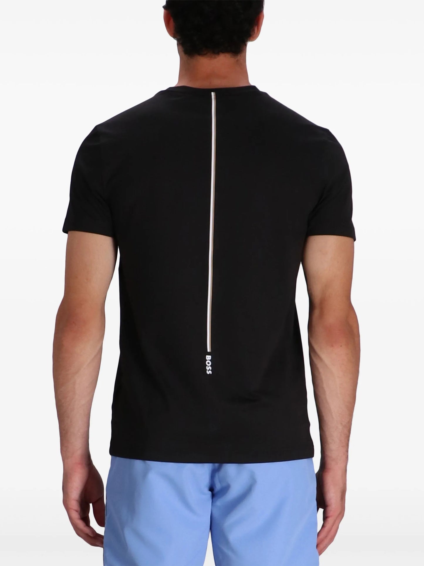 BOSS X Matteo Berrettini Active Logo Print Cotton T-Shirt Black