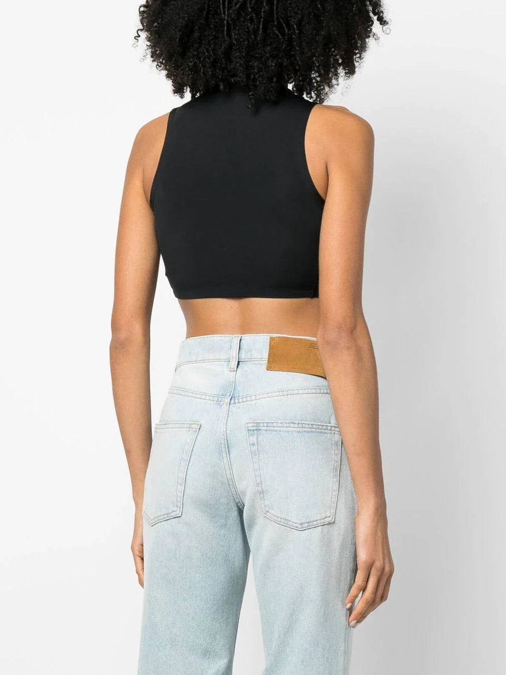 OFF-WHITE WOMEN Scuba Half Zip Top Black