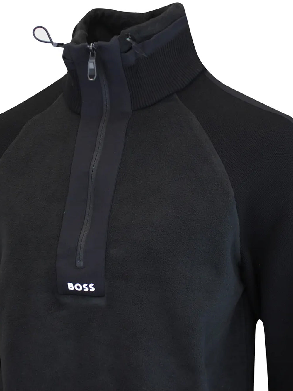 BOSS Zartic Logo Quarter Zip Jacket Black