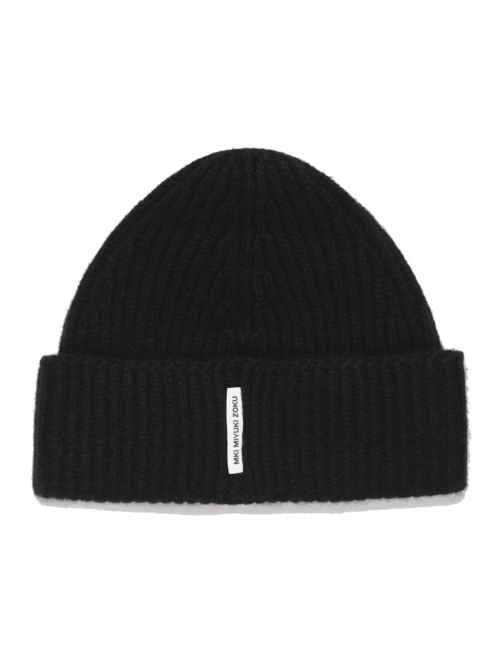 MKI MIYUKI ZOKU Cashmere Ribbed Beanie Black