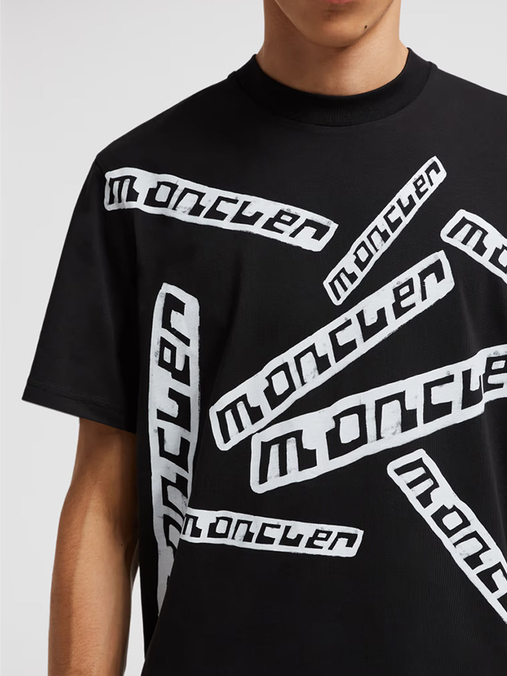 MONCLER Graphic Logo Motif Print T-Shirt Black