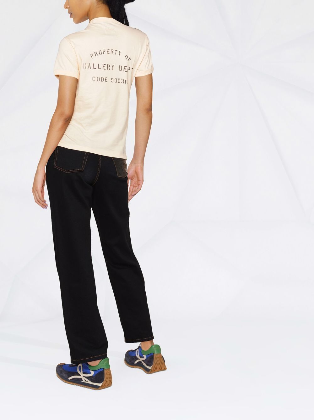 LANVIN X GALLERY DEPT. Short Sleeve Embroidered T-Shirt Pink